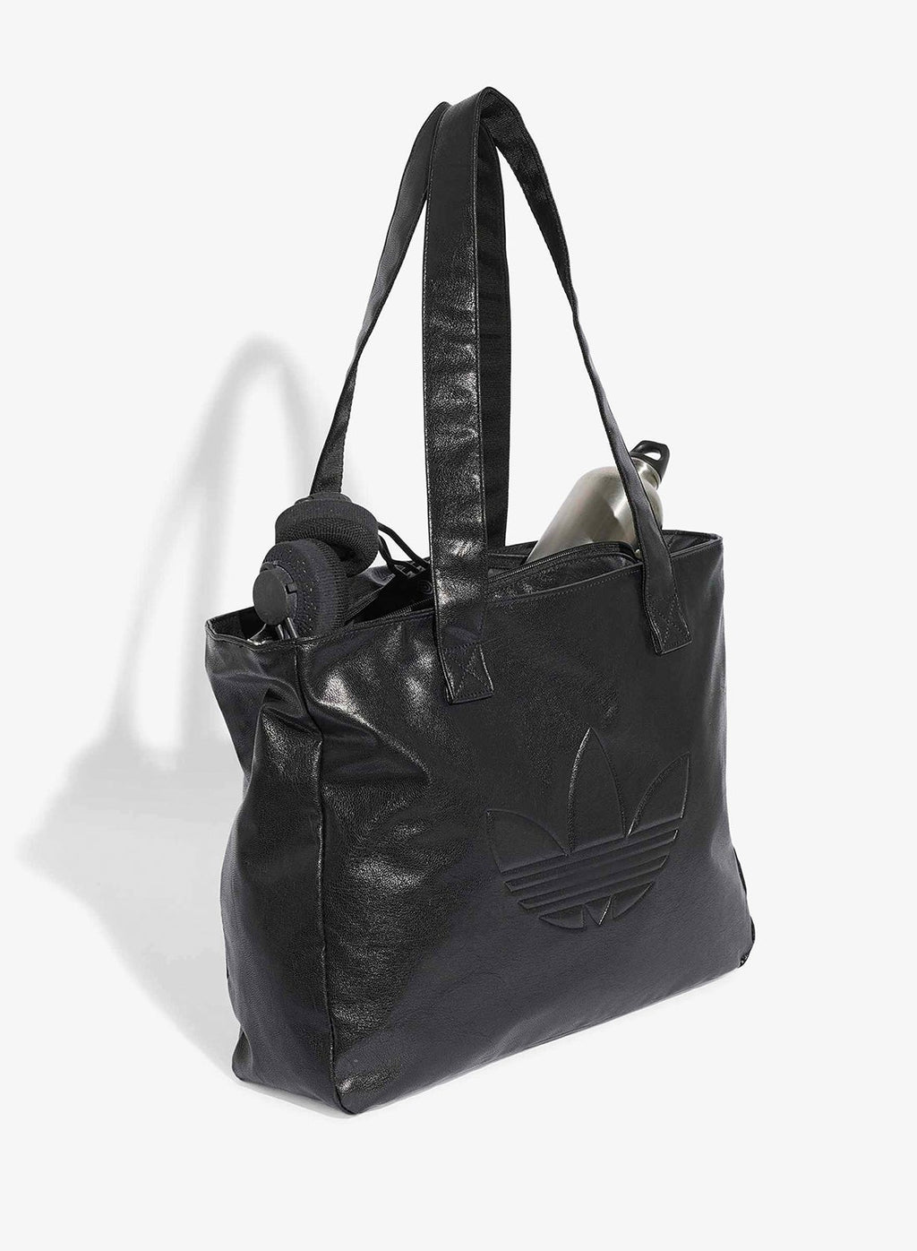 adidas Originals shopper metallic tote in black, view 6