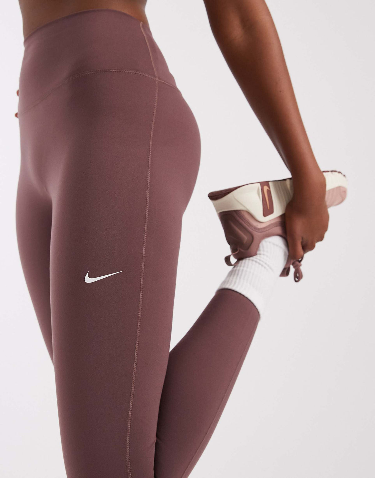 Nike One Training Dri-FIT seamless high waisted leggings in dark purple