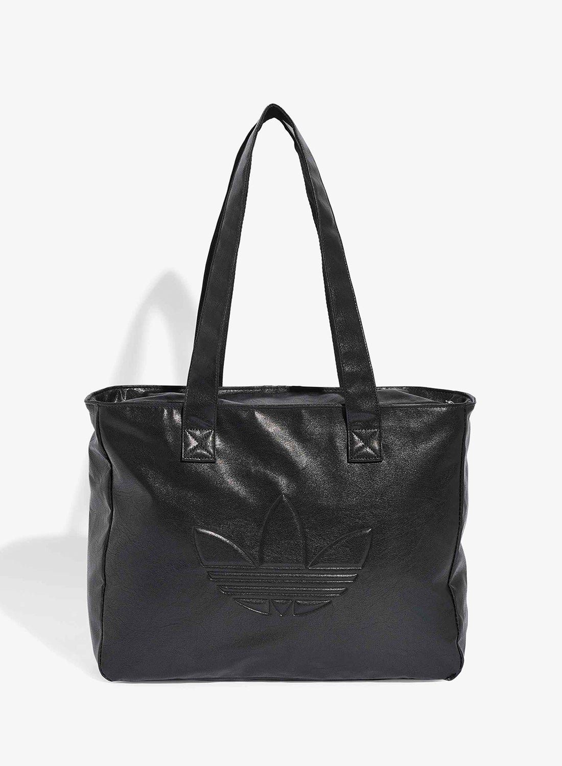 adidas Originals shopper metallic tote in black, front view