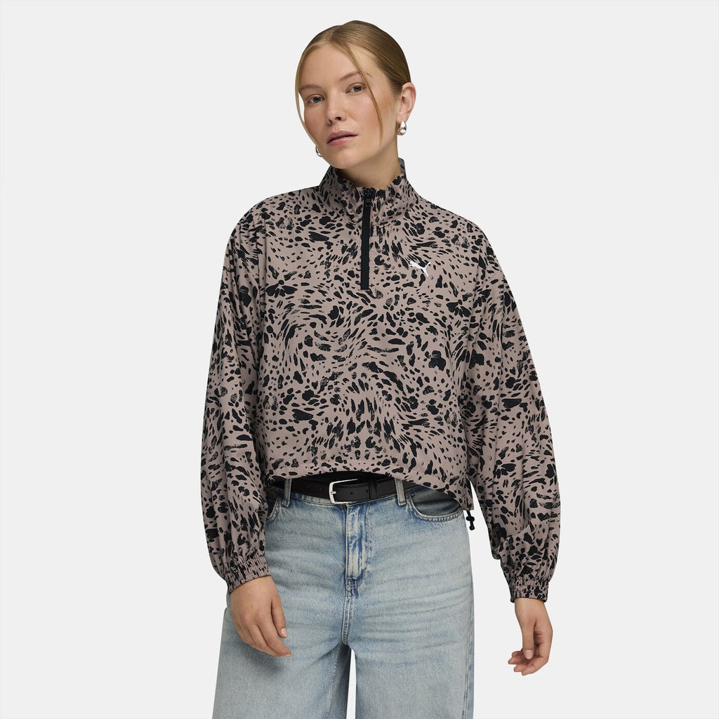 Puma Animal-Print Half-Zip Jacket