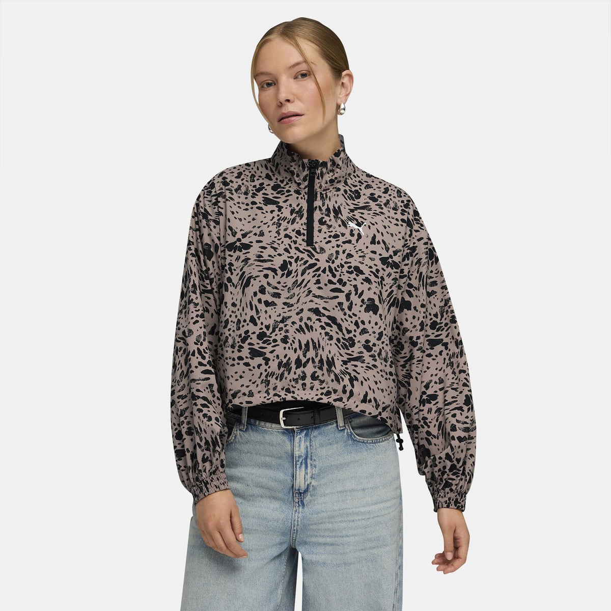 Puma Animal-Print Half-Zip Jacket