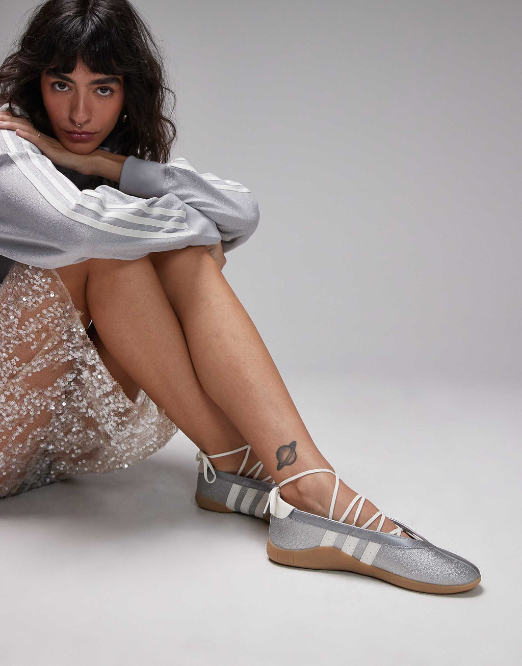adidas Originals Women's Gray Disco Taekwondo Mei Ballet Trainers