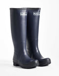 Barbour Abbey tall wellington boot in navy, side view