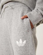 adidas Originals knitted wide leg track pants in grey