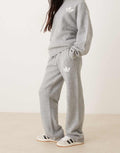 adidas Originals knitted wide leg track pants in grey
