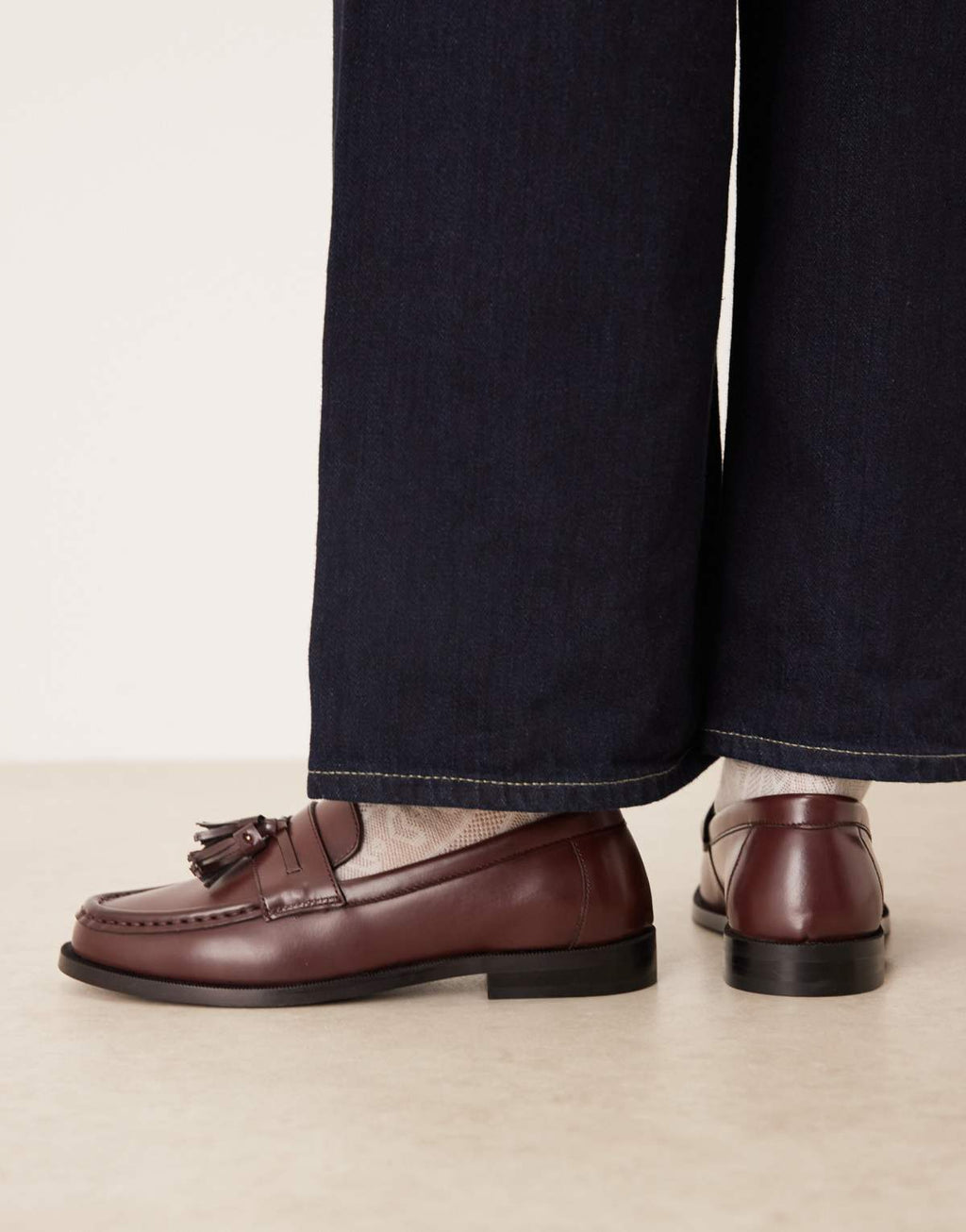 Walk London Rhea tassel loafer in cherry, additional view