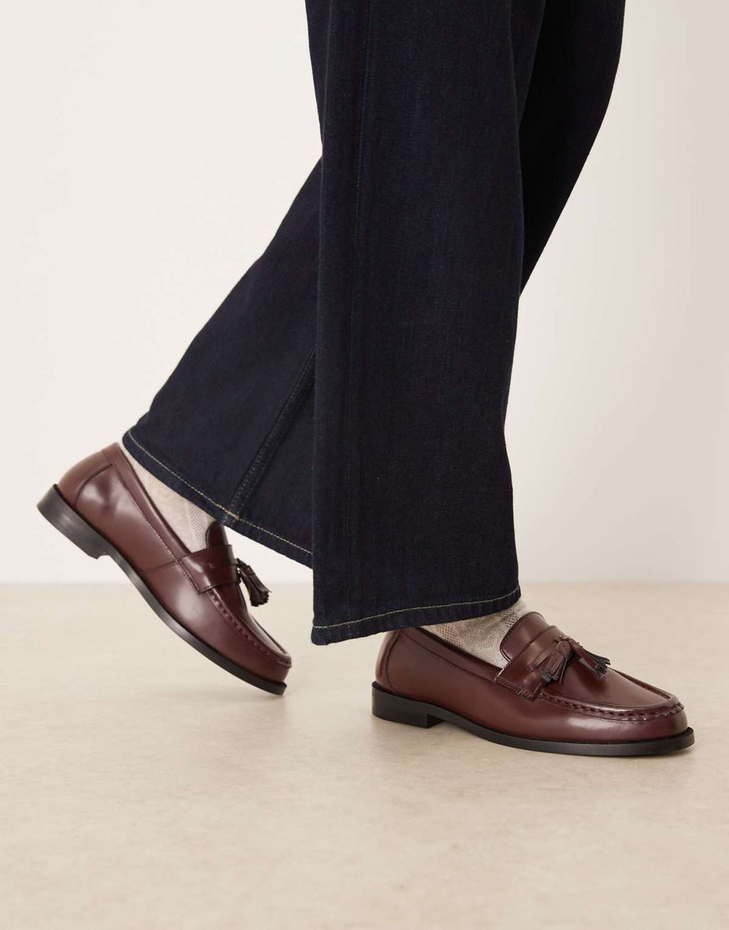 Walk London Rhea tassel loafer in cherry, additional view