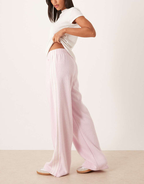 adidas Originals Firebird fluffy track pants in pink, view 2