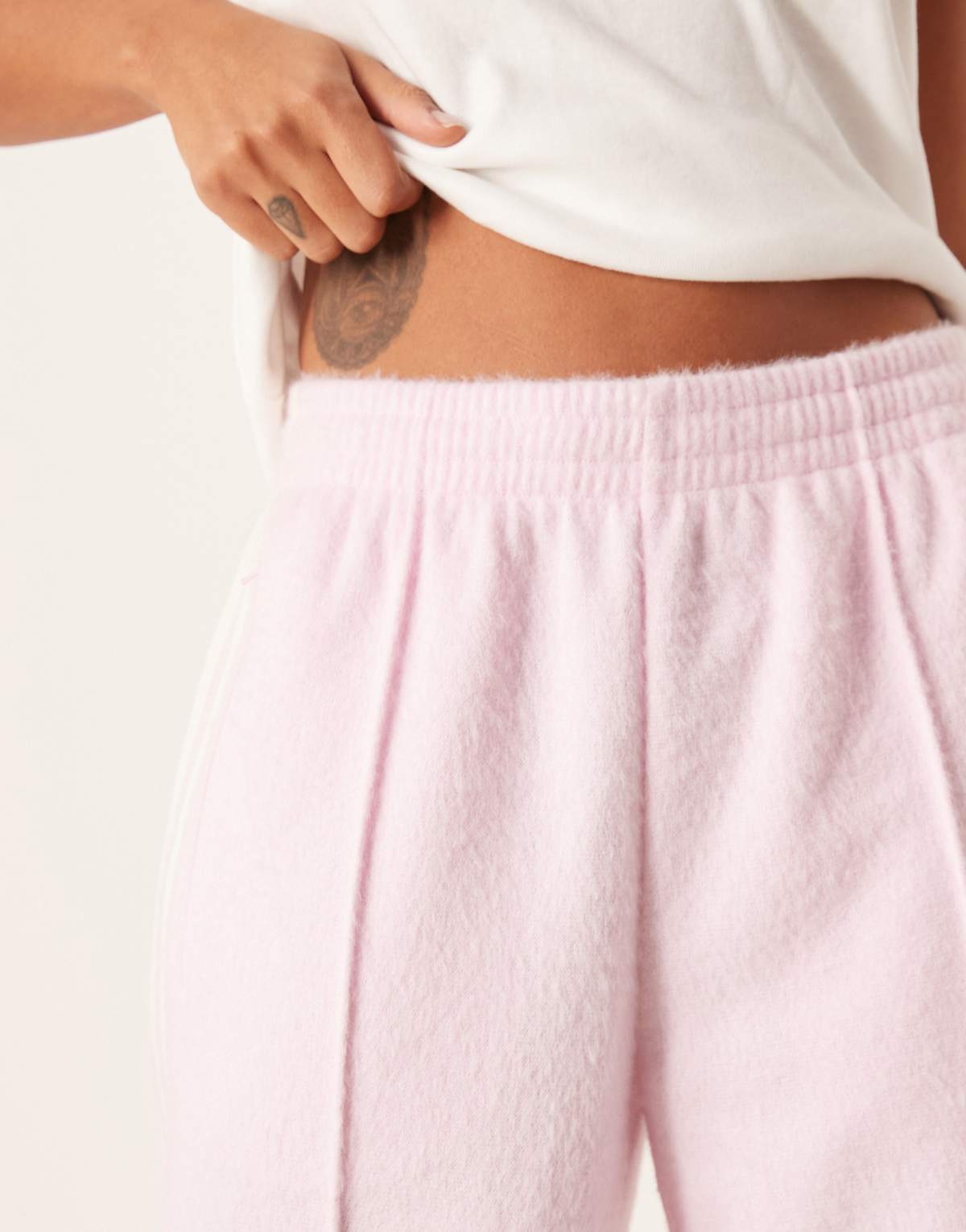 adidas Originals Firebird fluffy track pants in pink, view 3