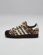 adidas Originals Superstar II trainers in leopard print, side view