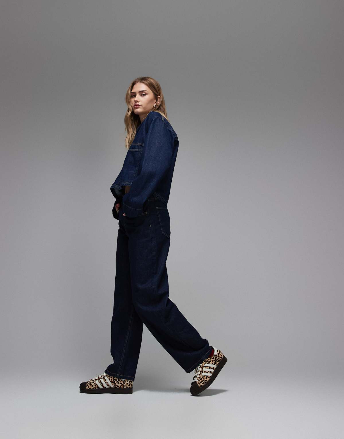 adidas Originals Superstar II trainers in leopard print, top view