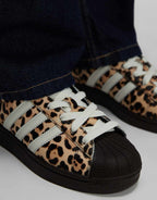 adidas Originals Superstar II trainers in leopard print, sole view