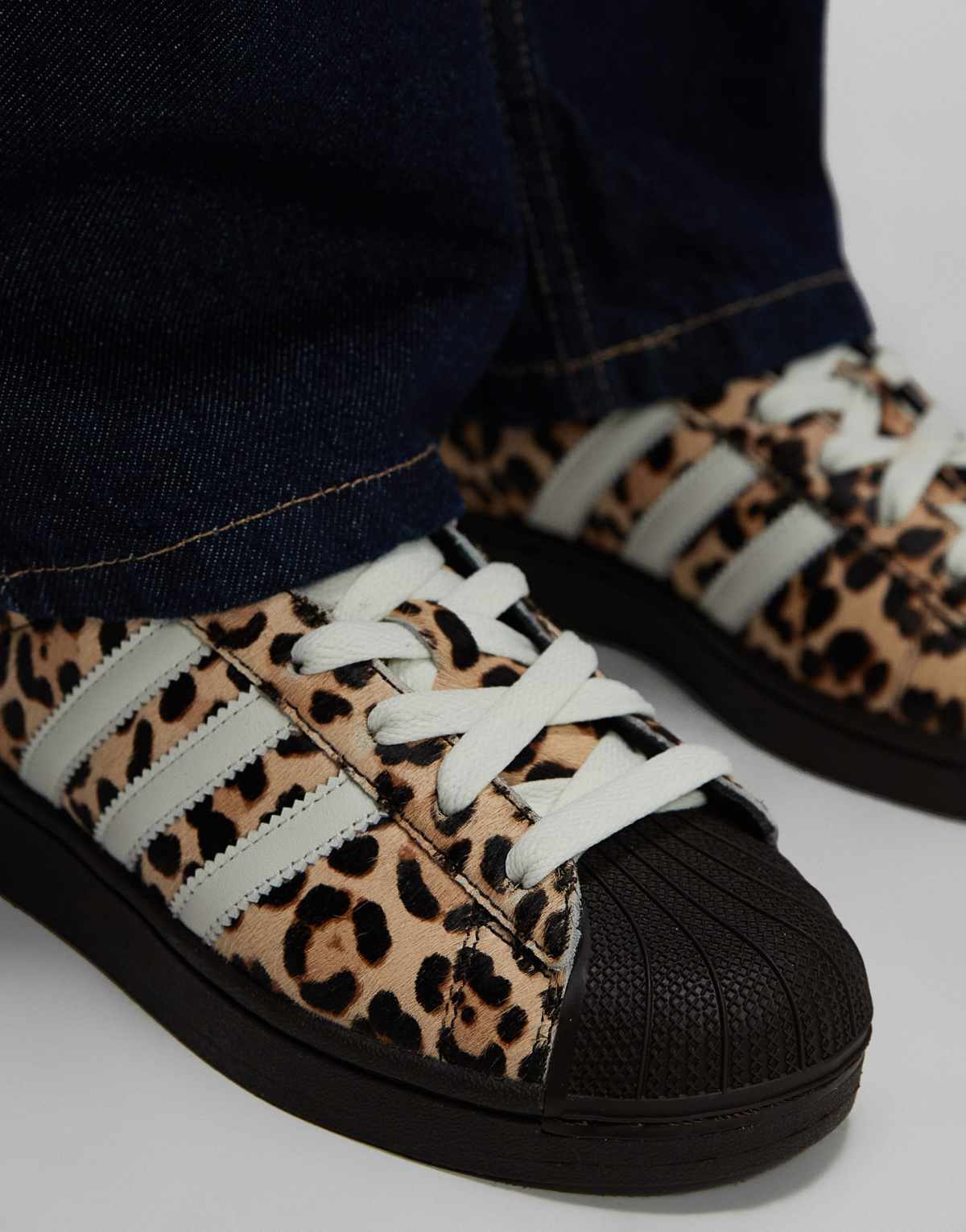 adidas Originals Superstar II trainers in leopard print, sole view