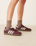 adidas Originals Samba OG trainers in maroon croc print, front view