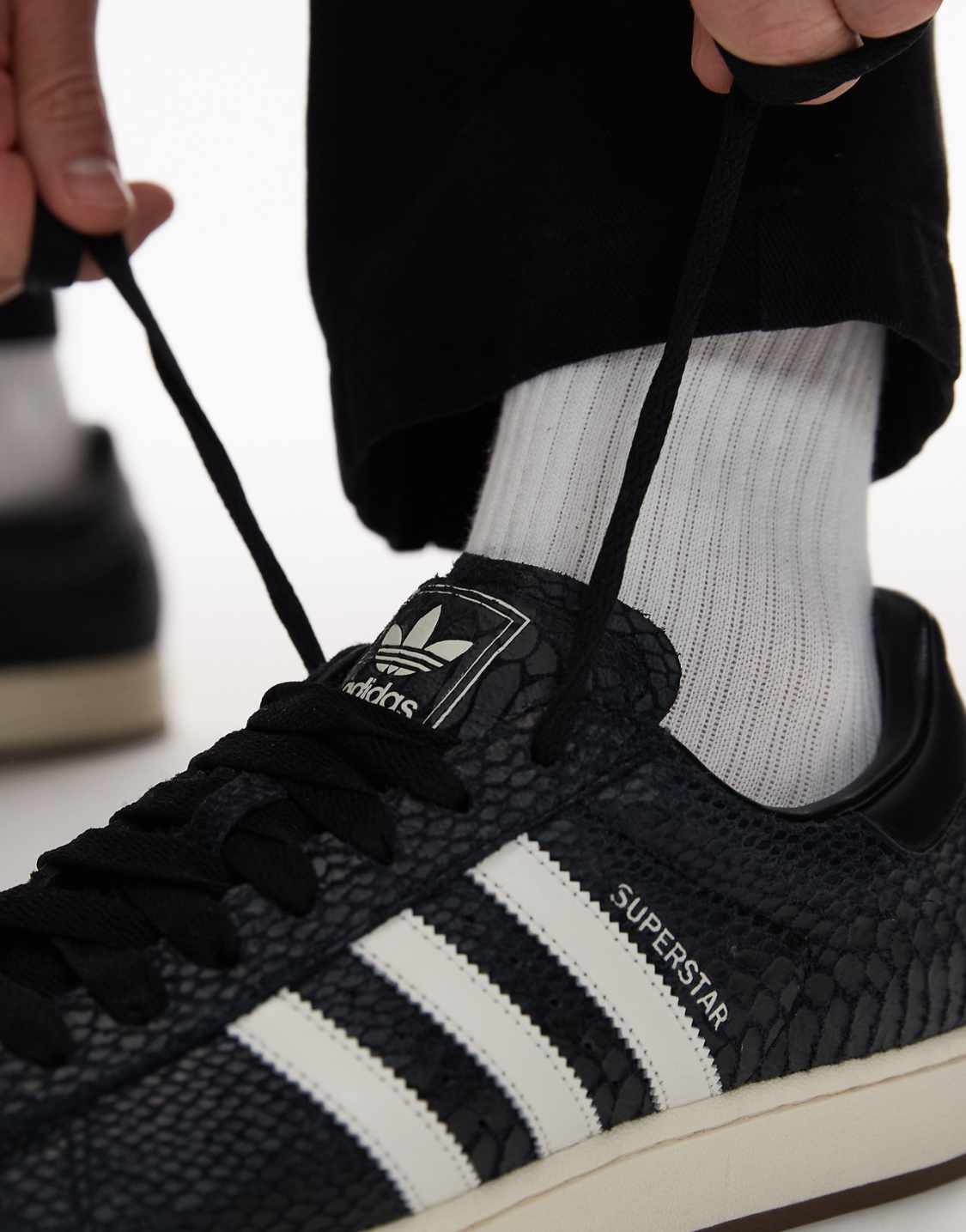 adidas Originals Superstar II trainers in black croc print
