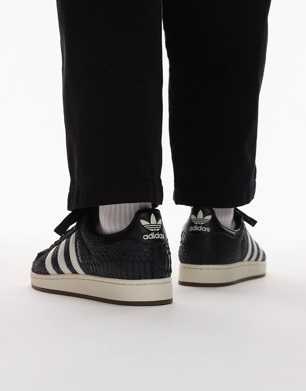 adidas Originals Superstar II trainers in black croc print