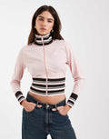 adidas Originals vintage inspired track top in light pink, front view