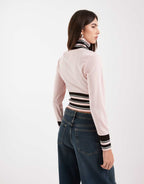 adidas Originals vintage inspired track top in light pink, back view