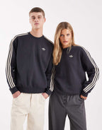 adidas Originals Three Stripe sweatshirt in dark grey, front view