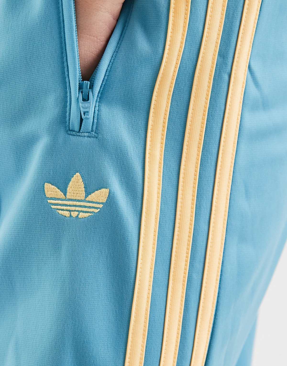 adidas Originals Firebird loose track pants in turquoise and yellow, view 2