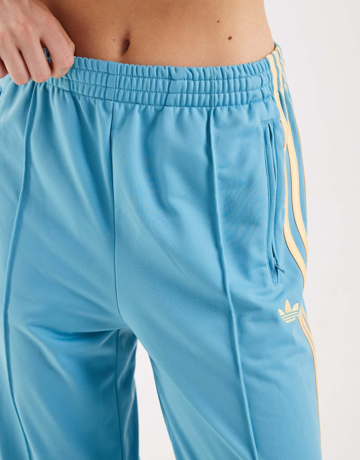 adidas Originals Firebird loose track pants in turquoise and yellow, view 4
