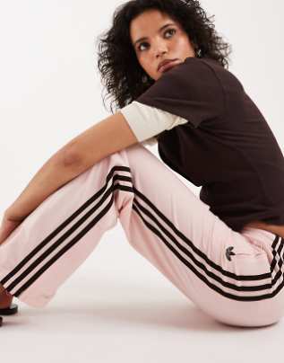 adidas Originals Firebird classic track pants in pink and brown