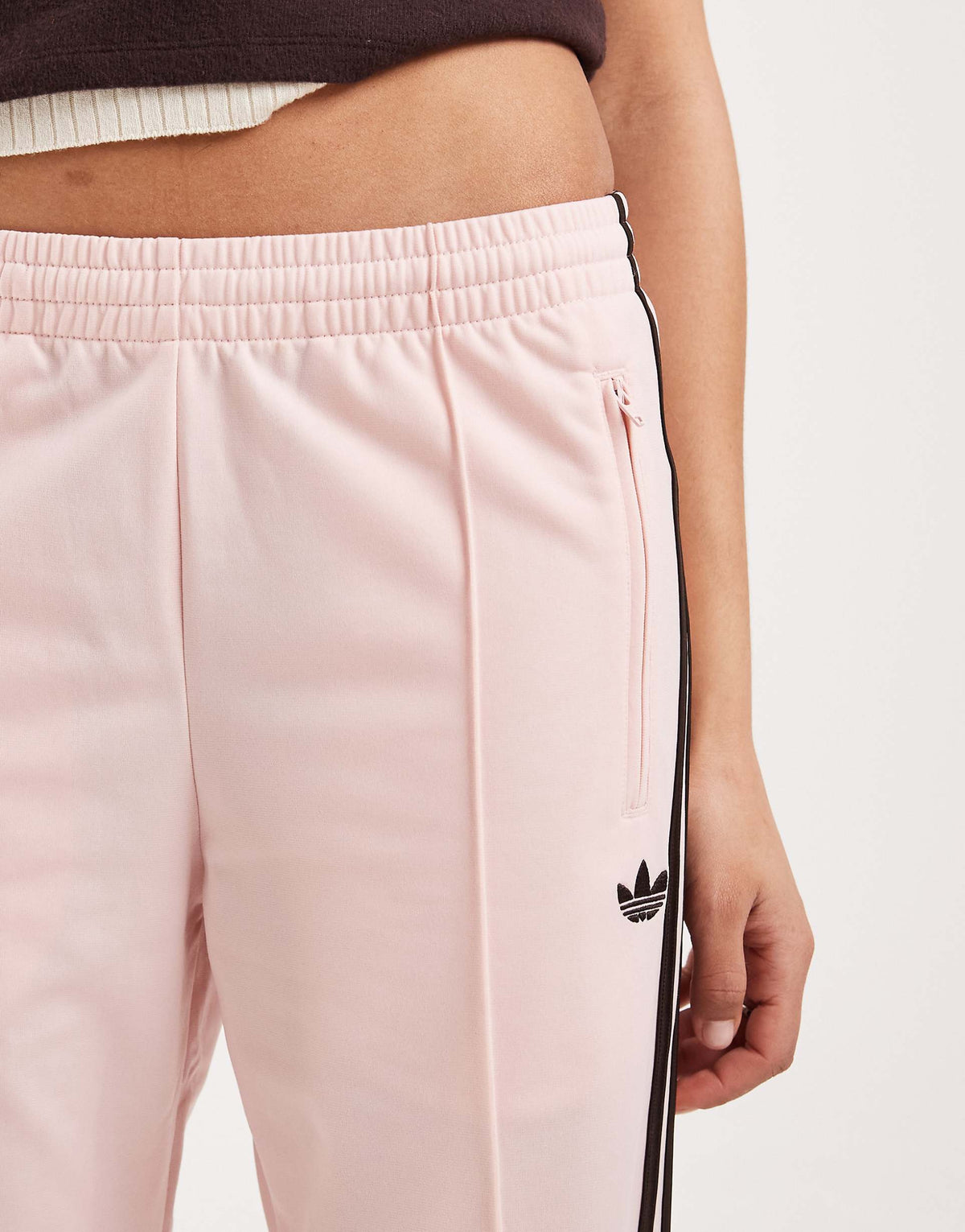 adidas Originals Firebird classic track pants in pink and brown