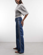 adidas Originals Firebird denim track pants in vintage blue