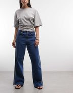 adidas Originals Firebird denim track pants in vintage blue