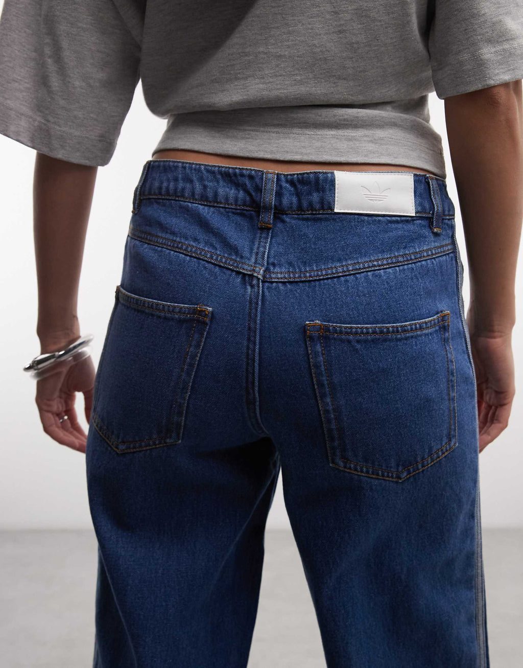 adidas Originals Firebird denim track pants in vintage blue