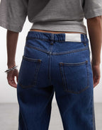 adidas Originals Firebird denim track pants in vintage blue