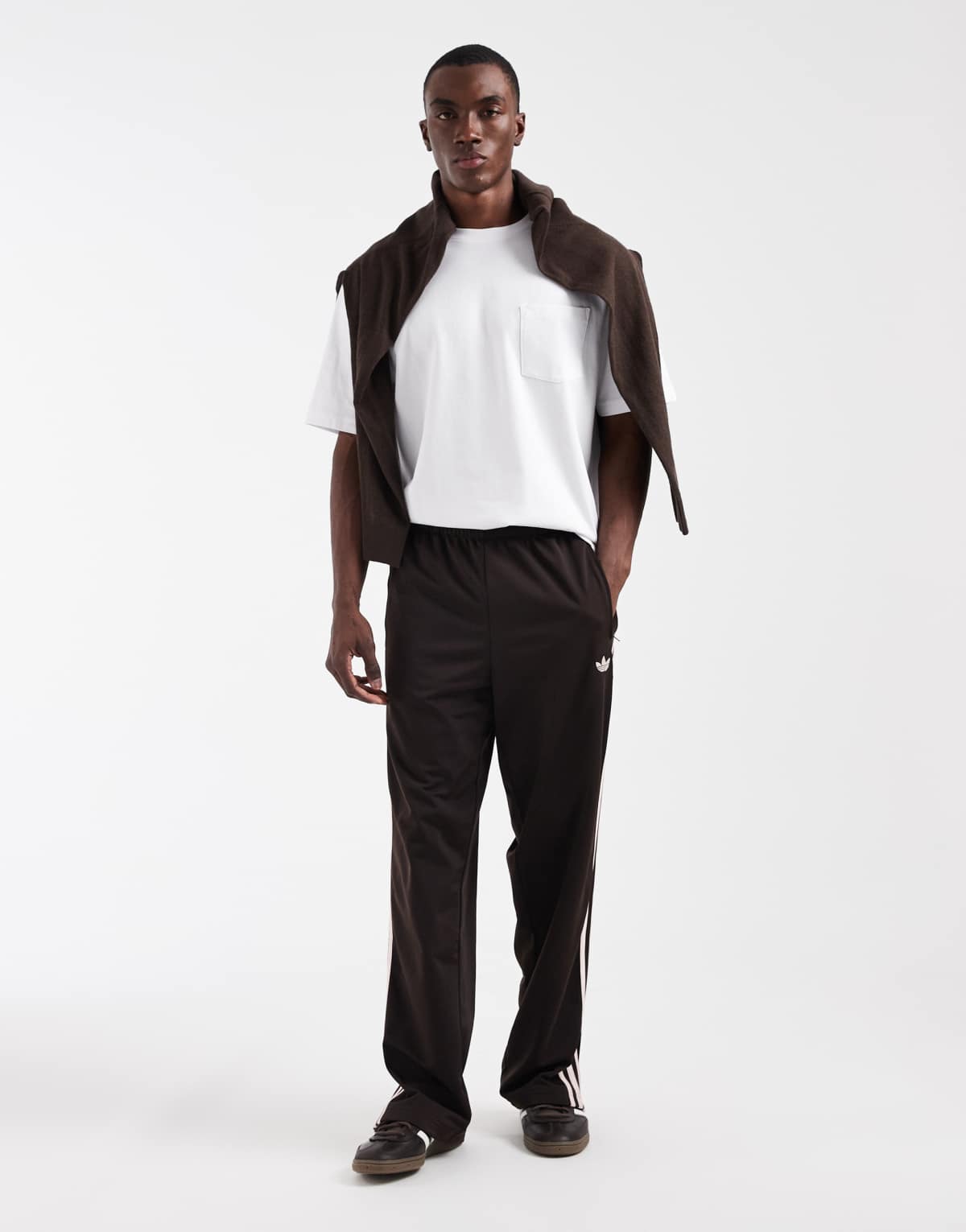 adidas Originals Firebird track pants in coffee brown, alternate view