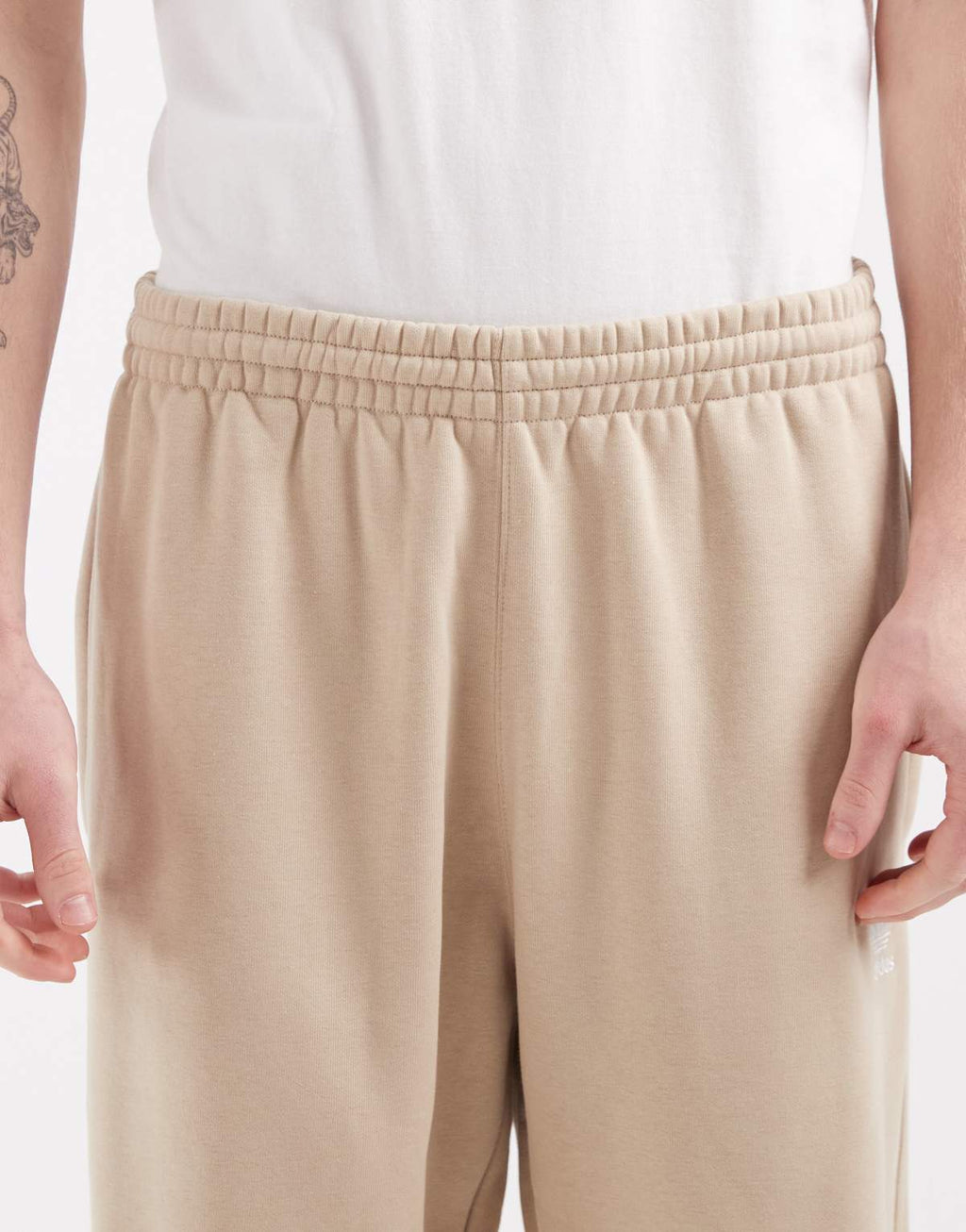 adidas Originals trefoil essentials open hem joggers in khaki, alternate view