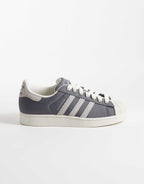 adidas Originals Superstar II trainers in grey and white, front view