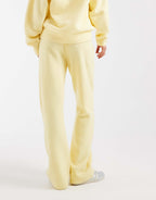 adidas Originals knitted wide leg track pants in butter yellow