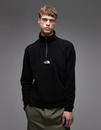 The North Face Glacier Embroidered Logo 1/4 zip in black