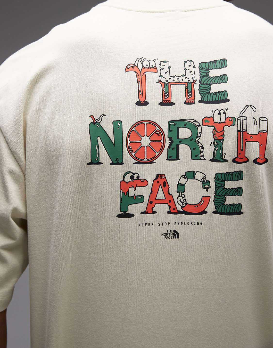 The North Face Food Fun backprint t-shirt in beige.