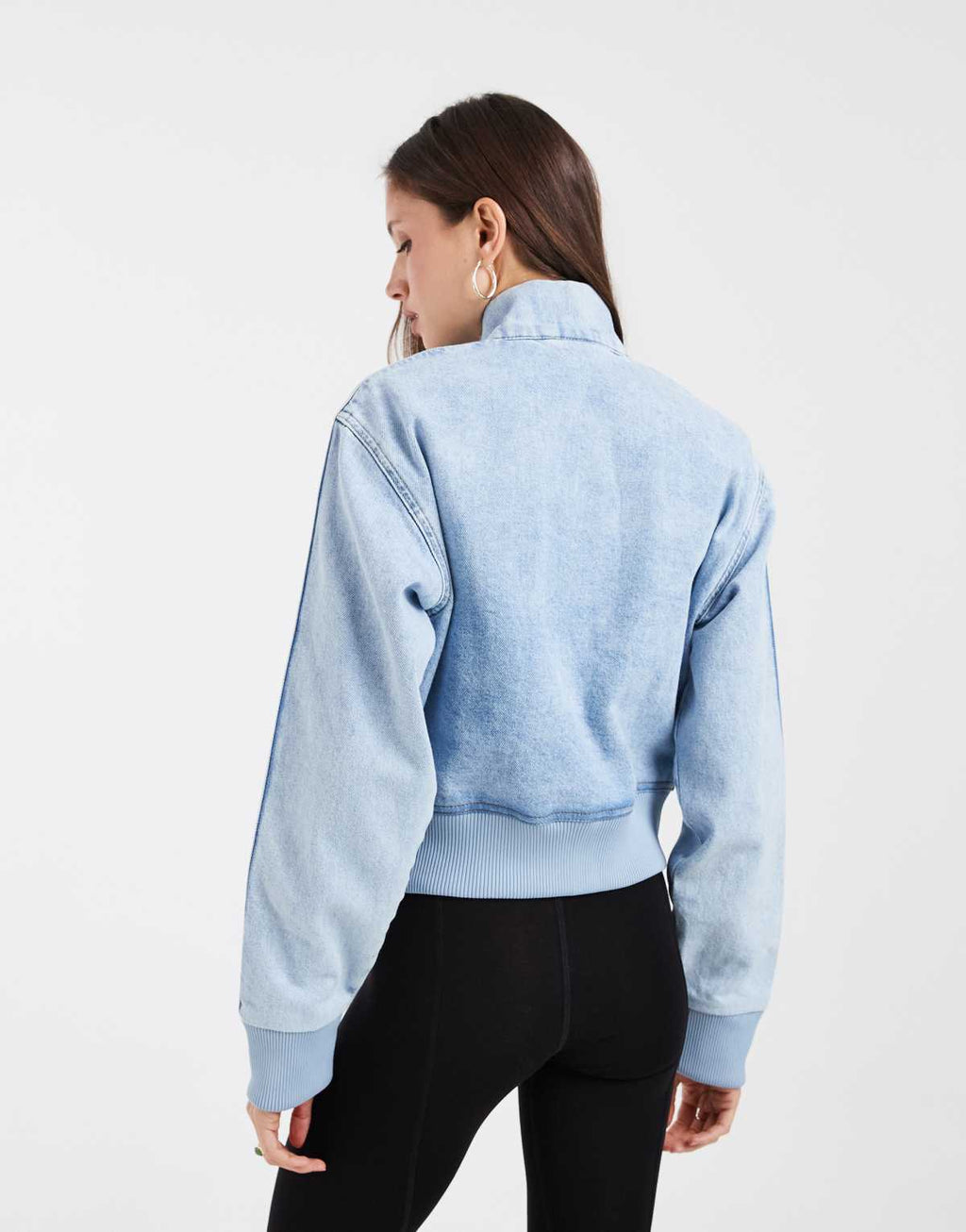 adidas Originals Firebird denim track top in light-wash blue, additional view