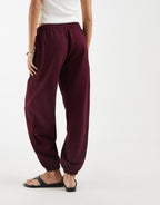 adidas Originals essential joggers in maroon, alternate view