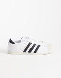 adidas Originals Superstar II lo pro trainers in white and black, front view