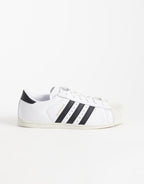 adidas Originals Superstar II lo pro trainers in white and black, front view