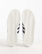 adidas Originals Superstar II lo pro trainers in white and black, sole view