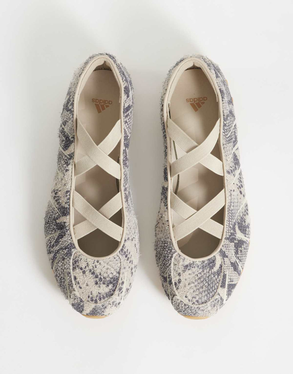 adidas Originals Ghostsprint ballet flat in snake print, pair top view