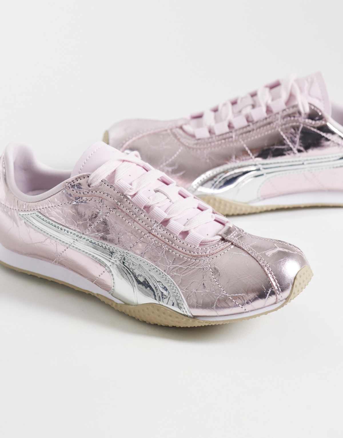 Puma H-Street Lustre Trainers in metallic pink, view 3