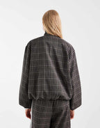 adidas Originals check track top in night brown, detail view