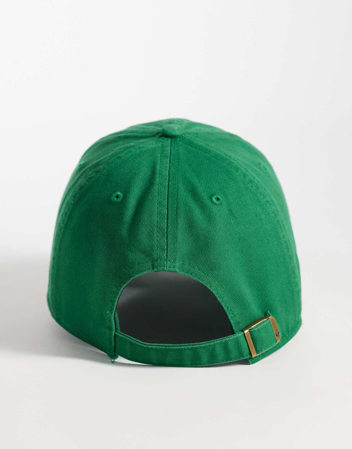 47 Brand NY Yankees Clean Up cap in mid green, back view showing adjustable strap