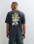The North Face Flower Power oversized t-shirt in grey, front view