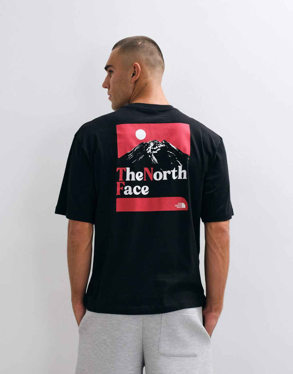 The North Face The Right Side oversized t-shirt in black, front view