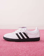 adidas Originals Samba LT patent leather trainers in white and black