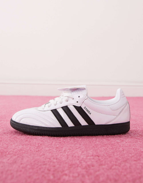 adidas Originals Samba LT patent leather trainers in white and black